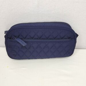 Vera‎ Bradley Quilted Navy Blue Toiletry/Cosmetic Bag